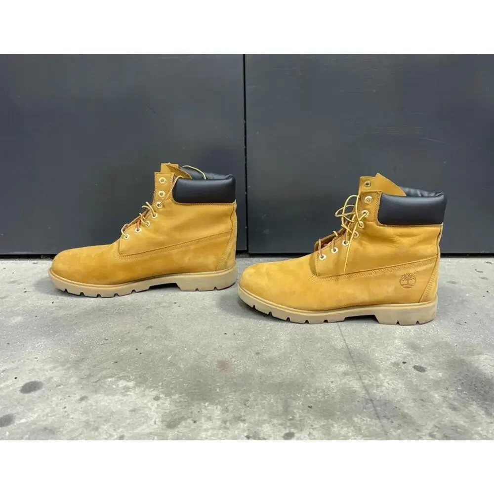 Timberland Men's 6-inch Premium Wheat Nubuck Boots, Waterproof, Size 11.5M